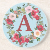 En Grès Roses sauvages avec Dessous de verre  Arrière - pl (Devant)