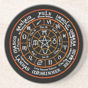 En Grès Roue des dessous de verre potables d'année