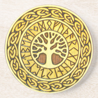 En Grès Runes de Viking avec des dessous de verre de