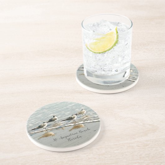 En Grès Sandpipers au Dessous de verre de Shore (Côté)