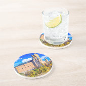 En Grès Sandstone Dragon Dessous de verre Ségovie château (Côté)