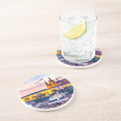 En Grès Sandstone Drink Dessous de verre Prague (Côté)