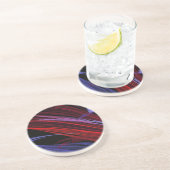 En Grès Série Abstraite-1 — Dessous de verre bleu rouge 1 (Côté)