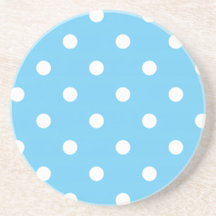 En Grès Série Polka Dot - dessous de verre bleu et blanc