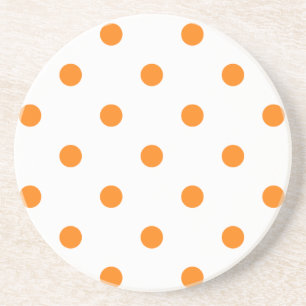 En Grès Série Polka Dot - dessous de verre orange et blanc