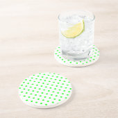 En Grès Série Polka Dot - dessous de verre vert et blanc (Côté)