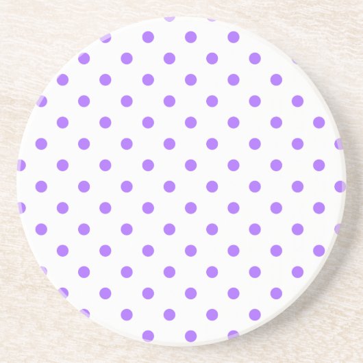 En Grès Série Polka Dot - dessous de verre violet et blanc (Devant)