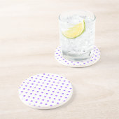 En Grès Série Polka Dot - dessous de verre violet et blanc (Côté)