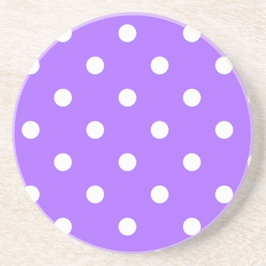 En Grès Série Polka Dot - dessous de verre violet et blanc (Devant)