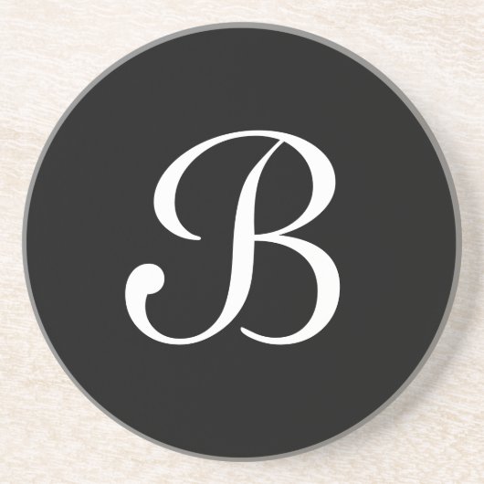 En Grès Série Solid : dessous de verre noir et blanc (Devant)