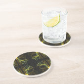 En Grès Série spirale-5 — Dessous de verre jaune 1 de coul (Côté)