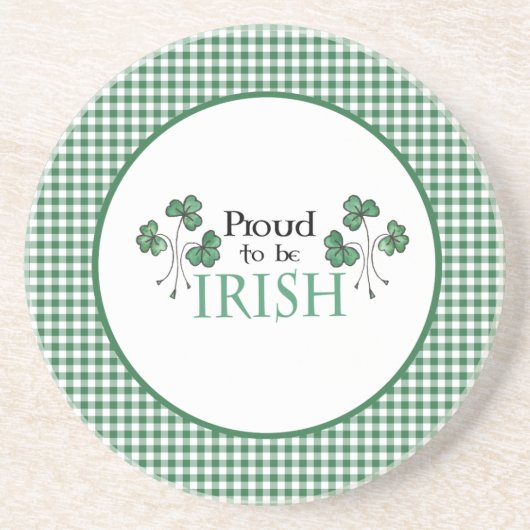 En Grès Shamrock vert fier d'être Dessous de verre irlanda (Devant)