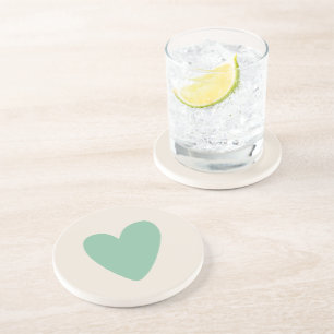 En Grès Simple Deafoam Mint Green Heart Dessous de verre e