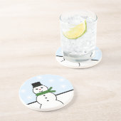 En Grès Snowday Snowman Dessous de verre de vacances (Côté)