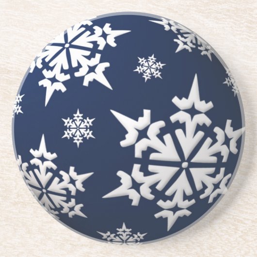 En Grès Snowflakes Dessous de verre de vacances (Devant)