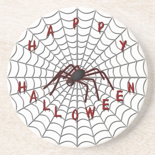 En Grès Spider Noir Dans Le Dessous de verre Web (Devant)