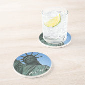 En Grès Statue de dessous de verre de New York de souvenir (Côté)