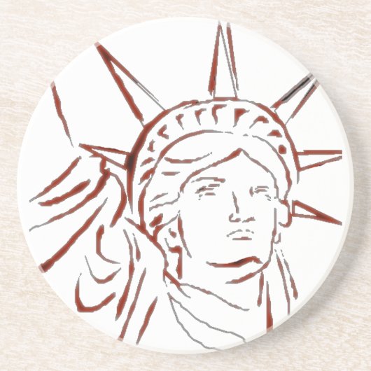 En Grès Statue des dessous de verre de liberté (Devant)