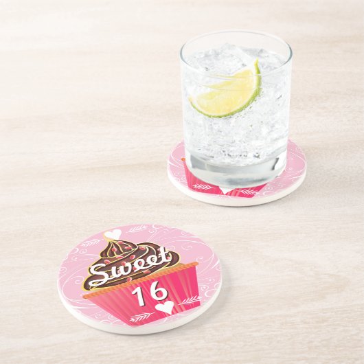 En Grès Sweet 16 Dessous de verre Cupcake (Côté)