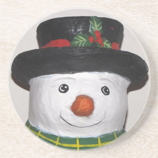 En Grès Très beau Dessous de verre Snowman (Devant)