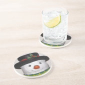 En Grès Très beau Dessous de verre Snowman (Côté)