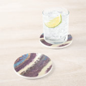 En Grès Turquoise pourpre et Dessous de verre d'or (Côté)