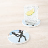 En Grès Un Dessous de verre Silhouette Couple De Patinage  (Côté)