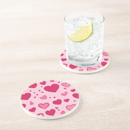 En Grès Valentines Day Hearts Dessous de verre 01 (Côté)