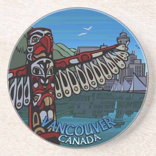 En Grès Vancouver Canada Souvenir Dessous de verre Vancouv (Devant)