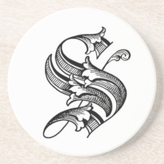 En Grès Vieux dessous de verre anglais de l'initiale S (Devant)