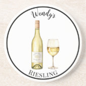 En Grès Vin blanc Dessous de verre - Vin personnalisé (Devant)