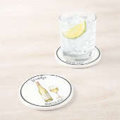 En Grès Vin blanc Dessous de verre - Vin personnalisé (Côté)