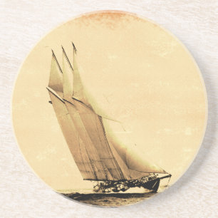 En Grès Vintage Racing Yacht Dessous de verre Sandstone