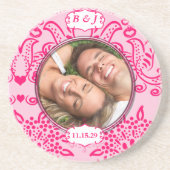 En Grès Vos Dessous de verre photo Dates et initiales (Devant)