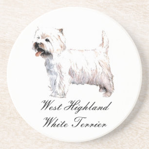 En Grès West Highland White Terrier Dessous de verre Sands