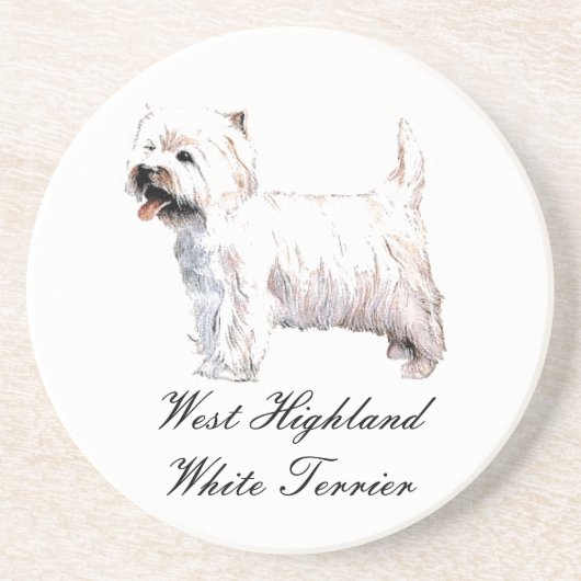 En Grès West Highland White Terrier Dessous de verre Sands (Devant)