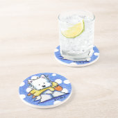 En Grès Westie Chien avec Dessous de verre de jouets (Côté)
