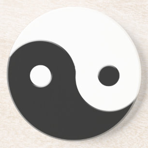 En Grès Yin & Yang Dessous de verre spirituel de l'harmoni