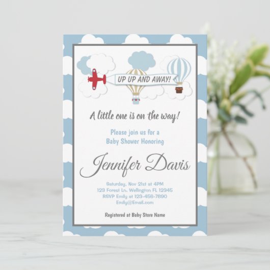 En Haut Et En Bas ! Invitation baby shower (Debout devant)