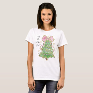 En hij zal met de hand getrokken kerstboom worden t-shirt