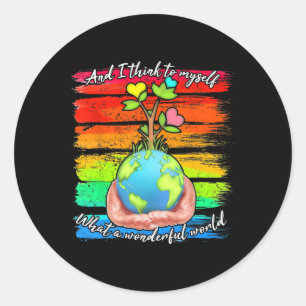 En ik denk voor mezelf wat een prachtige wereld Aa Ronde Sticker