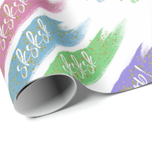 En ik Oop | sksksk brushstrokes girly pastel Cadeaupapier (Rol Hoek)