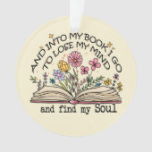 En in mijn boek ga ik – Bloemenboekenliefhebber Ornament (voorkant)