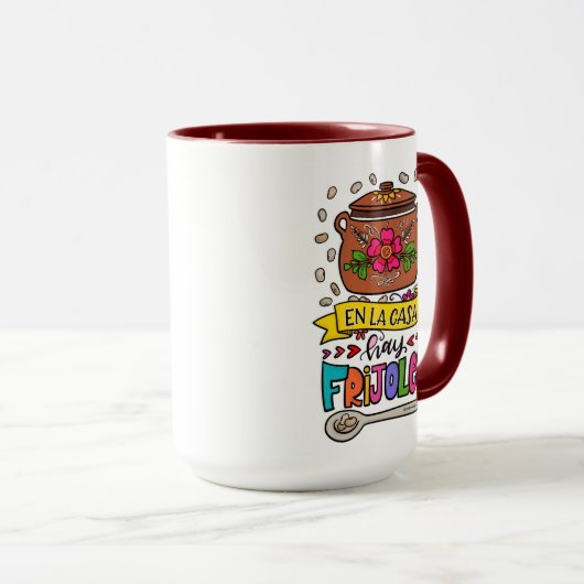 En La Casa Hay Frijoles, met de hand getekend Mok (Voorkant rechts)