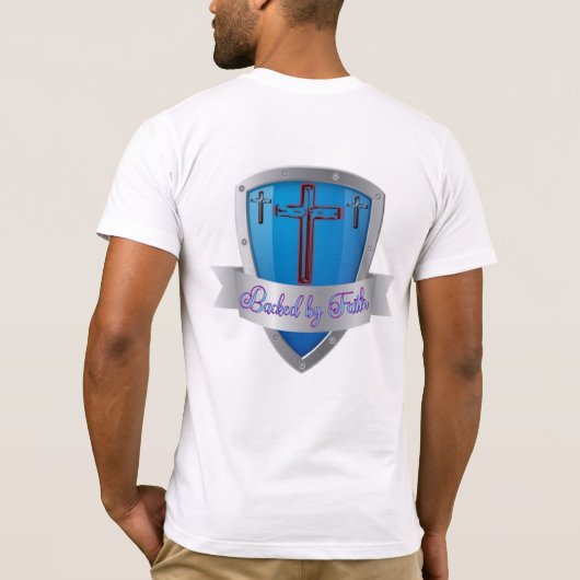 En laat God de Aangepaste Grafische Canvas T-shirt (Achterkant)