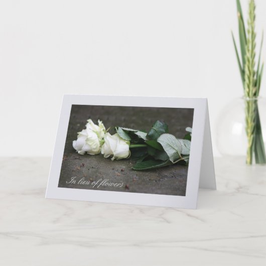 En lieu et place de carte de fleurs pour sympathie (Devant)