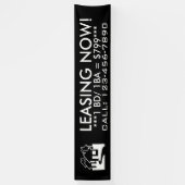 En louant maintenant la bannière blanche noire (Vertical)