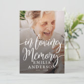 En Mémoire Amoureuse Carte photo simple moderne (Debout devant)