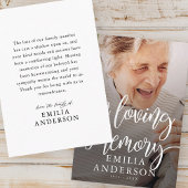 En Mémoire Amoureuse Carte photo simple moderne