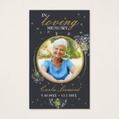 En Mémoire Amoureuse Dandelion Photo Prière funéra (Devant)